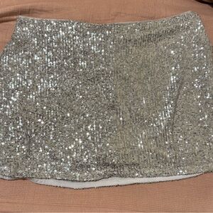 Abercrombie & Fitch Glittering Silver Mini Skirt
